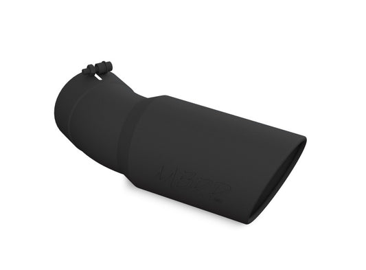 MBRP Universal Exhaust Tip 6-inch OD, 5-inch Inlet, 15.5-inch Length, Black Coated for Chevrolet Silverado 2500/3500 HD (Part Number: T5154BLK)