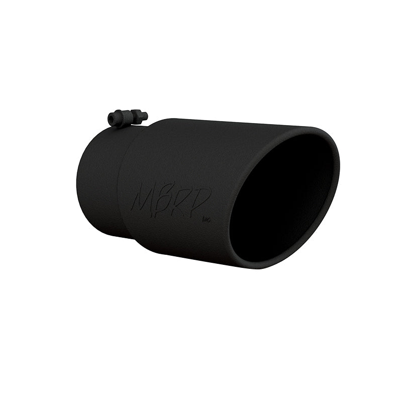 MBRP Universal 6-inch Black Exhaust Tip with Angled Rolled End, Part T5075BLK