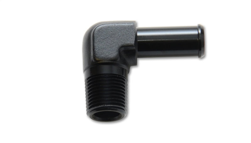 Vibrant 3/8 NPT to 1/2 inch Barb Straight Fitting 90 Degree Adapter - Aluminum
