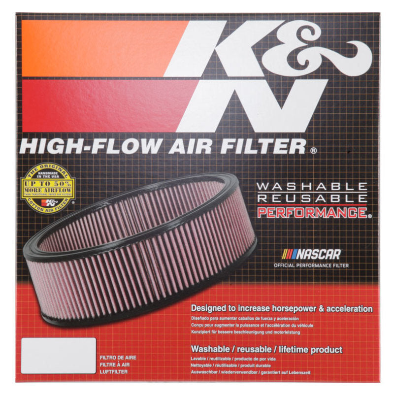 K&N Engineering E-1570 High-Flow Reusable Air Filter for Ford Cars and Trucks (1968-1987)