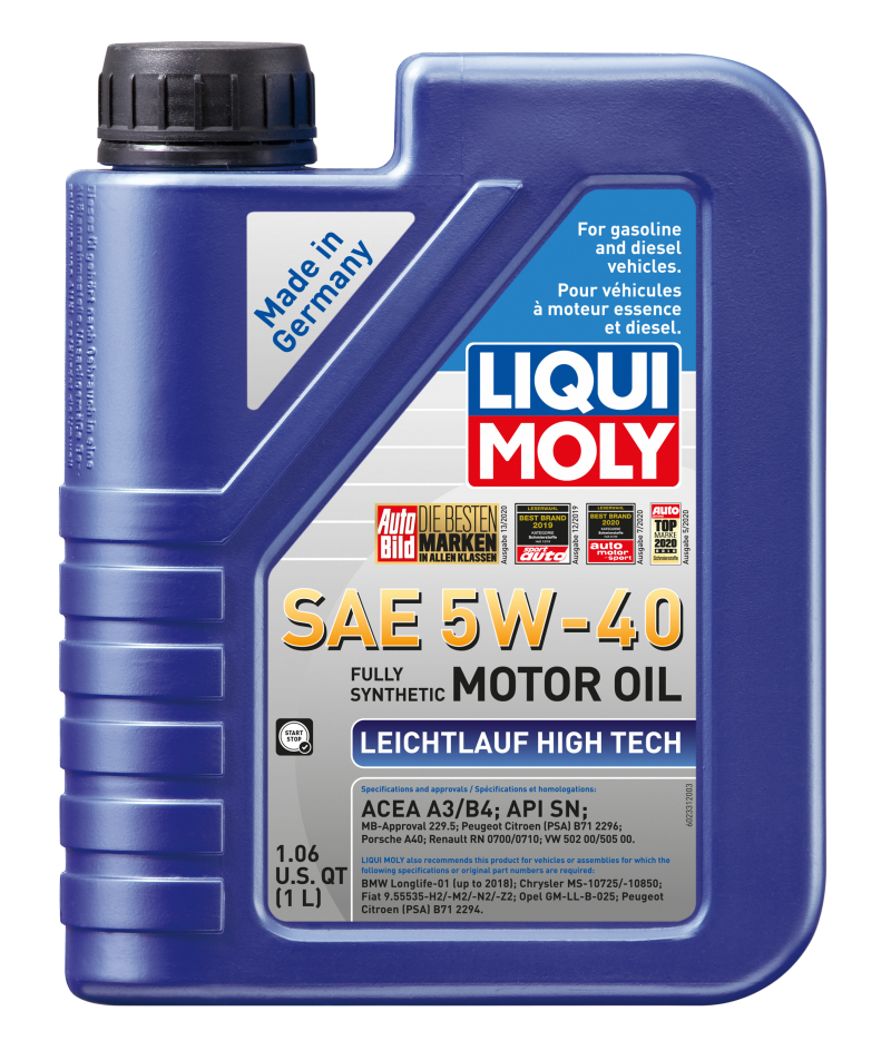 LIQUI MOLY 1L Leichtlauf High Tech Motor Oil SAE 5W40 for BMW Vehicles