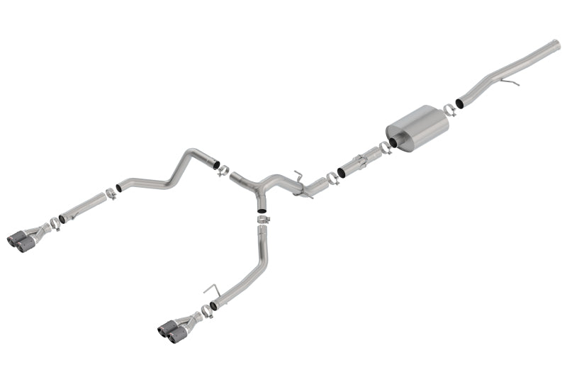 Borla 140776CF ATAK Cat-Back Exhaust System for Chevy Silverado 1500 & GMC Sierra 1500 with 6.2L V8 - Carbon Fiber Tips