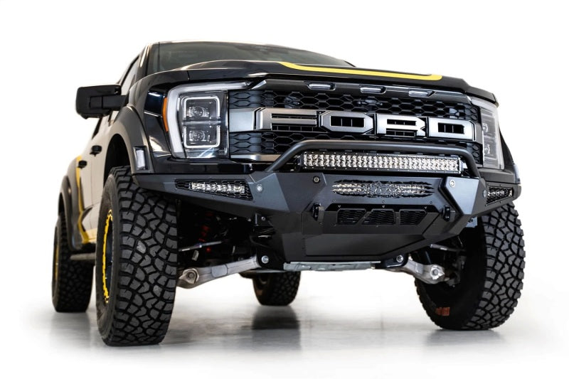 Addictive Desert Designs HoneyBadger Front Bumper with Top Hoop for Ford Raptor 2021-2023