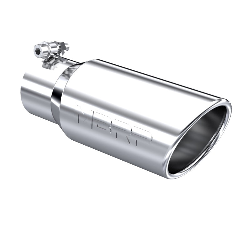 MBRP Universal Exhaust Tip 4 Inch OD, 3 Inch Inlet, 10 Inch Length, T304 Stainless Steel, Angled Rolled End