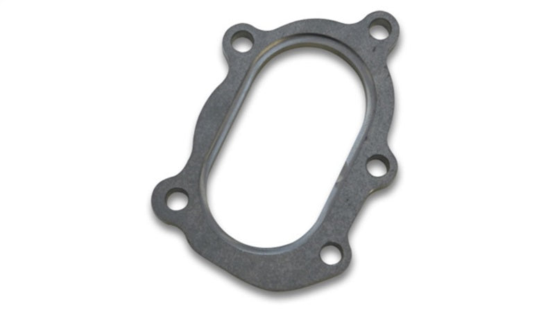 Vibrant GT25R / GT28R Discharge Flange with Oval Outlet - 304 Stainless Steel or Mild Steel, 5 Bolt, 1/2 Inch Thickness