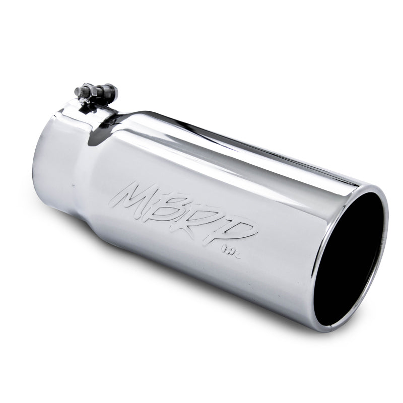 MBRP Universal Exhaust Tip 5 Inch Diameter, Straight Rolled Finish, 4-Inch Inlet, 12-Inch Length