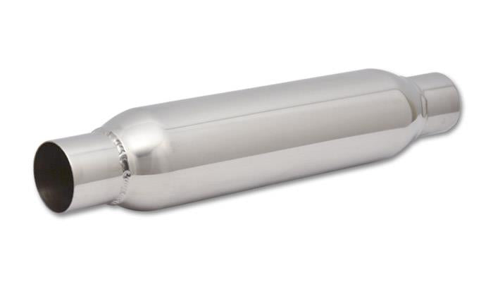 Vibrant SS Resonator (Standard Design) 2.25-inch Inlet/Outlet, 18 inches Long - Durable Stainless Steel Exhaust Resonator
