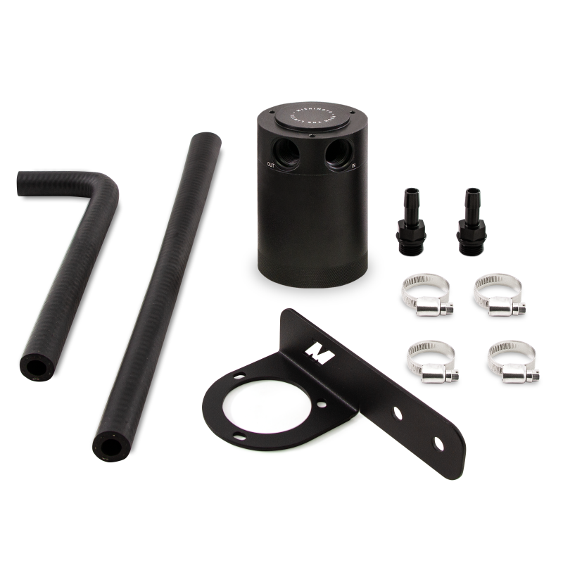 Mishimoto 2016+ Honda Civic 1.5L Turbo Baffled Oil Catch Can Kit - Black (Part MMCC-CIV-16PBE)