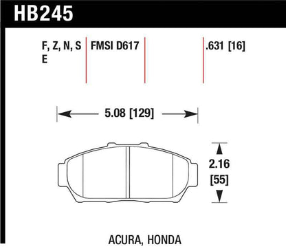 Hawk 94-01 Acura Integra (excl Type R)  HPS Street Front Brake Pads