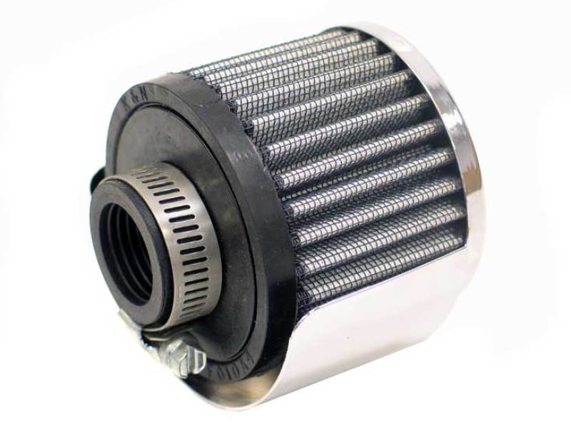 K&N Engineering 62-1511 1-Inch Flange Crankcase Vent Filter with Chrome Top and Deflector Shield