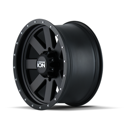 ION Wheels Type 134 18x10 Matte Gunmetal and Black Beadlock Wheel with 5x139.7 Bolt Pattern and -19mm Offset