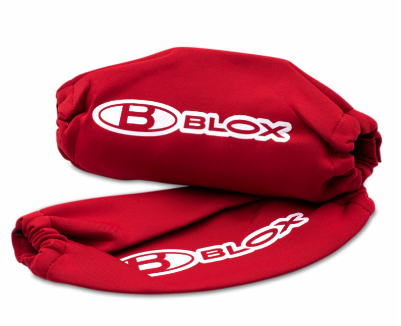 BLOX Racing Neoprene Coilover Covers - Red Pair for Automotive Suspension Protection