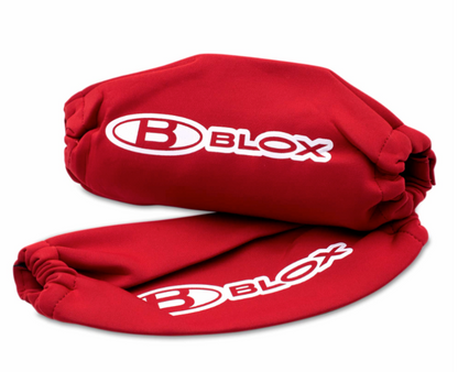 BLOX Racing Neoprene Coilover Covers - Red Pair for Automotive Suspension Protection