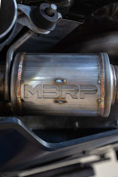 MBRP Armor Pro Series 3-inch Active Cat Back Exhaust System with Quad Carbon Fiber Tips for Chevrolet Corvette C8 (2020-2025)