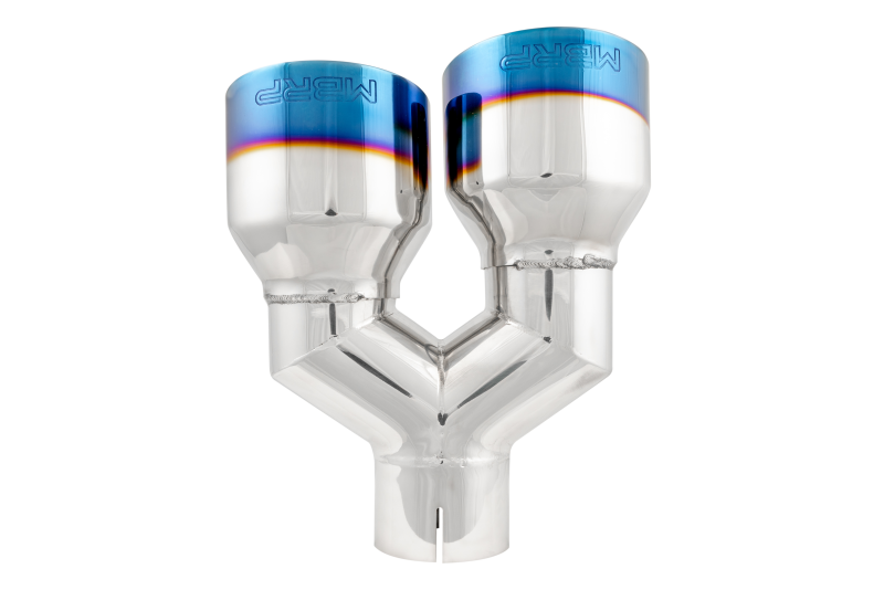 MBRP Armor Pro Burnt End Tip for 2.5 Inch Exhaust Pipes – Dual 4 Inch Outer Diameter, 9.55 Inch Length, Single Wall Stainless Steel