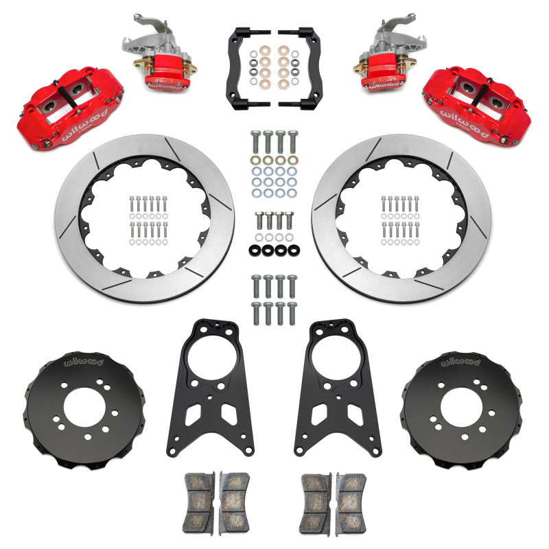 Wilwood Rear Parking Brake Kit for Nissan 240SX 1989-1998 with 13.50-inch Slotted Rotors - Red