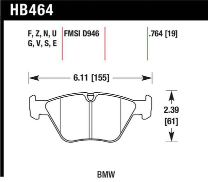 Hawk BMW 330Ci/330i/330Xi/M3/X3/Z4 DTC-70 Front Race Pads