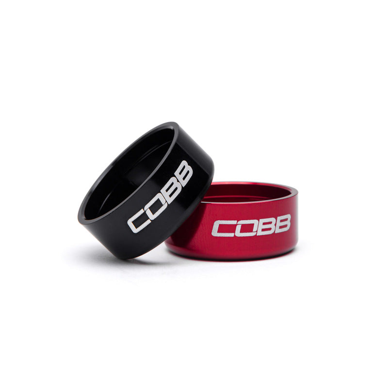 COBB Subaru 6-Speed Tall Weighted Shift Knob - Black with Red and Black Collars