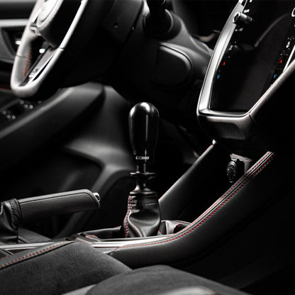 COBB Subaru 6-Speed Tall Weighted Shift Knob - Black with Red and Black Collars