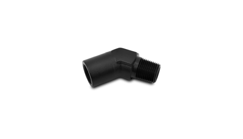 Vibrant 1/4 Inch NPT Female to Male 45 Degree Pipe Adapter Fitting - Aluminum Hose End Connection
