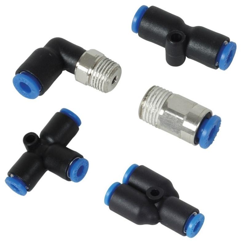 Vibrant Male Straight Pneumatic Vacuum Fitting 1/8 in. NPT Thread for 3/8 in. OD Tubing