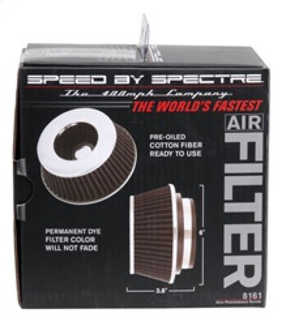Spectre Adjustable Conical Air Filter 2-1/2 inch Tall for 3 to 4 inch Tubes – Black High Performance Racing (HPR) Filter Part 8161