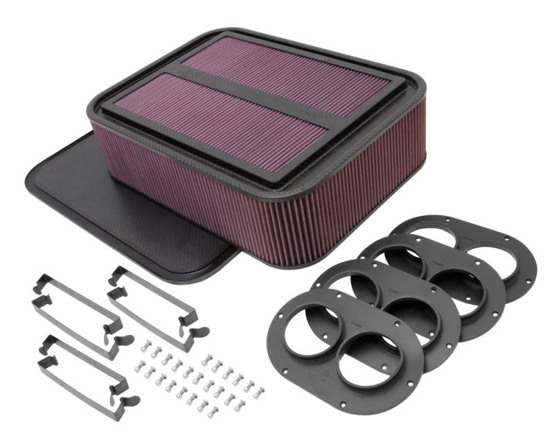 K&N Engineering Generation 2 Carbon Fiber Racing Air Box with 4-inch Rectangular Design and 2.75-inch Air Horn