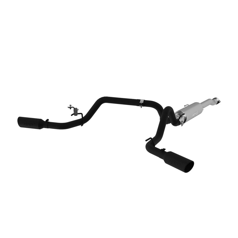 MBRP Armor BLK Series 3-Inch Cat Back Dual Split Side Exhaust System for 2016-2017 Toyota Tacoma