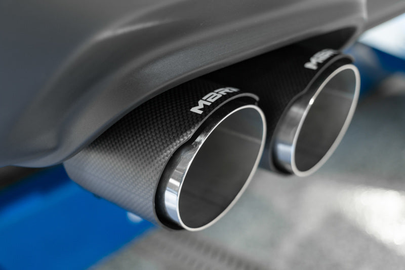 MBRP Armor Pro Series 3-Inch Cat-Back Exhaust System with Quad Carbon Fiber Tips for Dodge Challenger 2015-2017