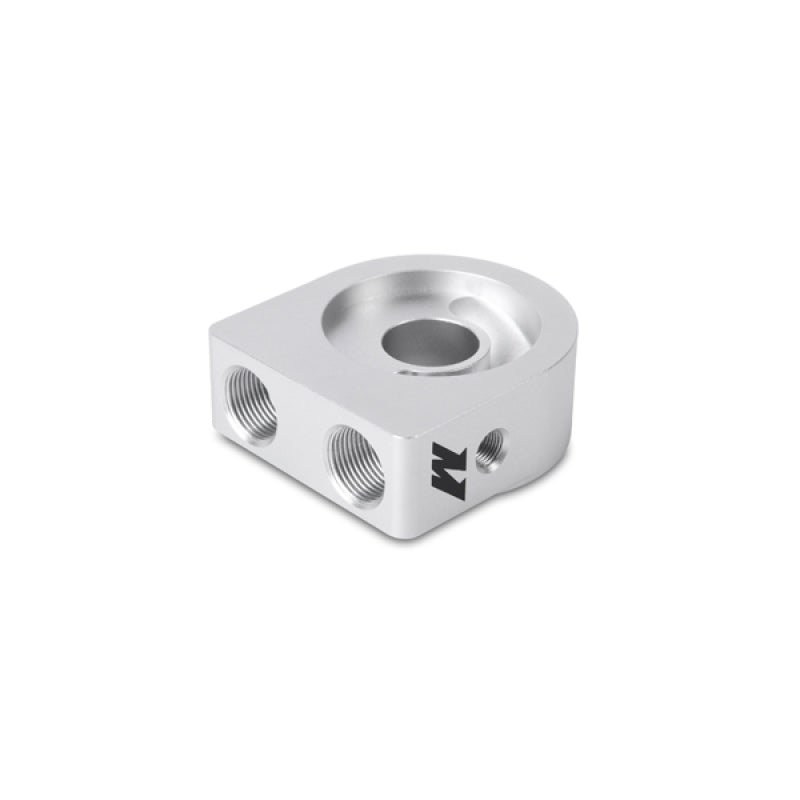 Mishimoto Silver M20 Oil Sandwich Plate - High-Flow Cooling System Adapter for Automotive Applications