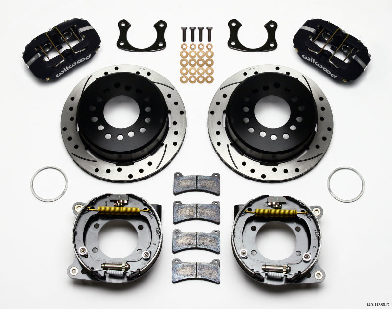 Wilwood Dynapro Low-Profile 11-inch Rear Disc Brake Kit with Parking Brake for Muscle Cars - Part Number 140-11389-D