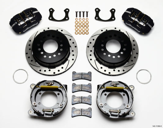 Wilwood Dynapro Low-Profile 11-inch Rear Disc Brake Kit with Parking Brake for Muscle Cars - Part Number 140-11389-D