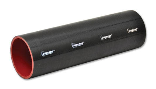Vibrant 4 Ply Reinforced Silicone Straight Hose Coupling - 3.5 Inch Inner Diameter, 12 Inch Length, Black