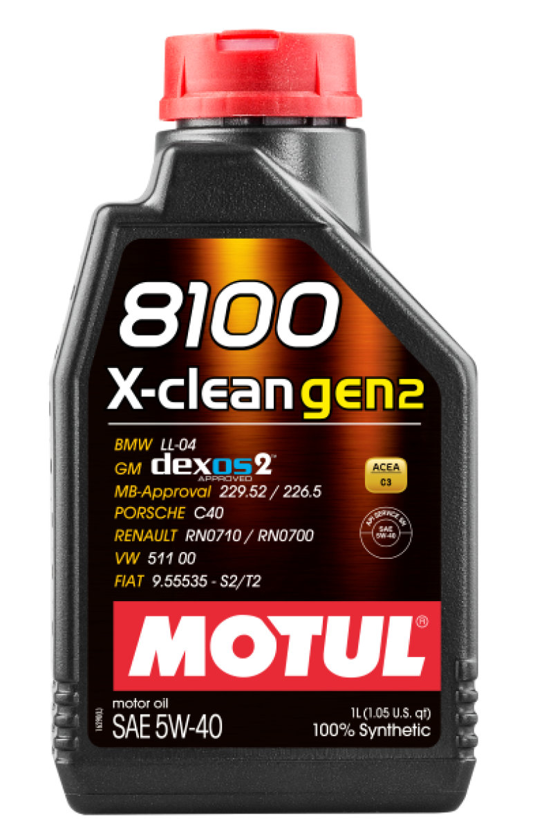 Motul 1L Synthetic Engine Oil 8100 X-CLEAN Gen 2 5W40 for High-Performance Engines