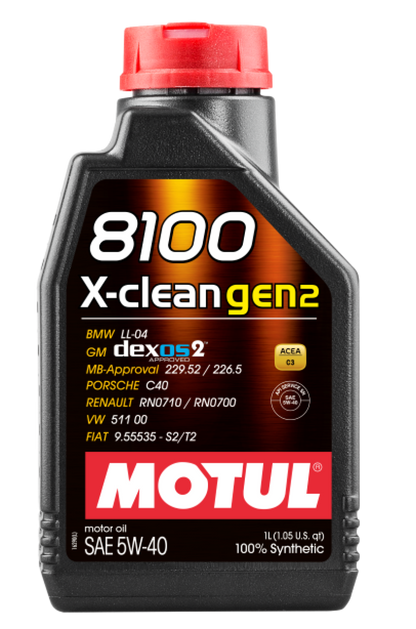 Motul 1L Synthetic Engine Oil 8100 X-CLEAN Gen 2 5W40 for High-Performance Engines