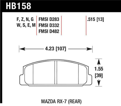 Hawk 86-95 Mazda RX-7 HPS Street Rear Brake Pads