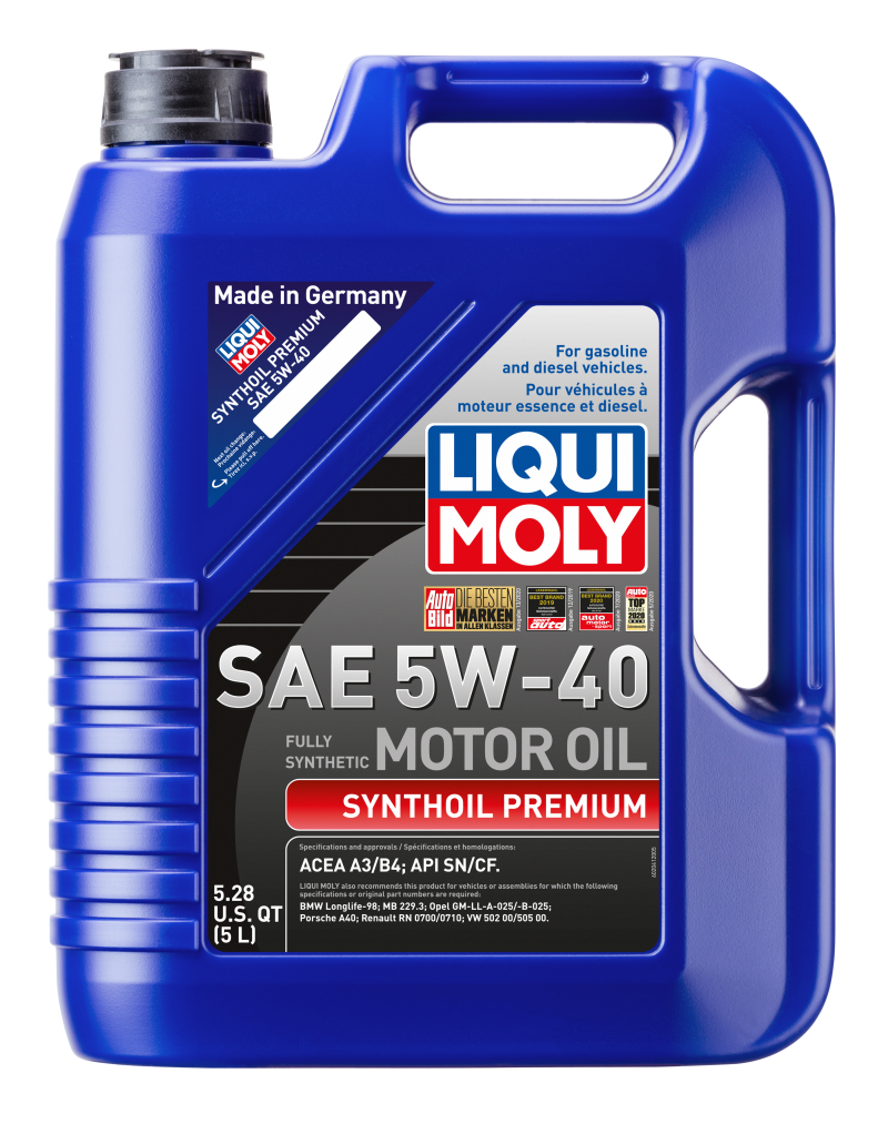 LIQUI MOLY Synthoil Premium 5W40 Fully Synthetic Motor Oil - 5 Liter