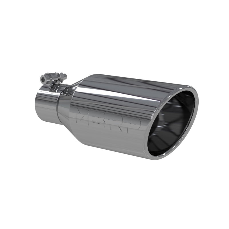 MBRP Universal Exhaust Tip 4.5 Inch Outlet Diameter, 2.5 Inch Inlet, T304 Stainless Steel, Angle Rolled End