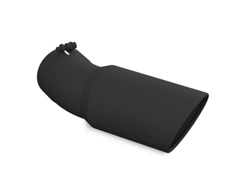 MBRP Universal Exhaust Tip 6-inch OD, 5-inch Inlet, 15.5-inch Length, Black Coated for Chevrolet Silverado 2500/3500 HD (Part Number: T5154BLK)