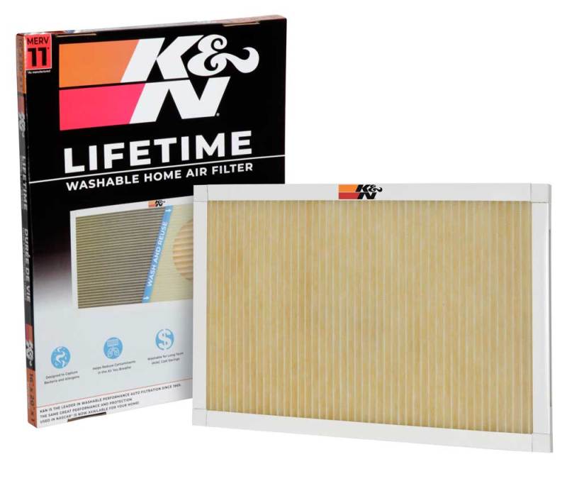 K&N HVAC Filter - 16 x 20 x 1 - Reusable and Washable Pleated Synthetic Air Filter for Home HVAC Systems