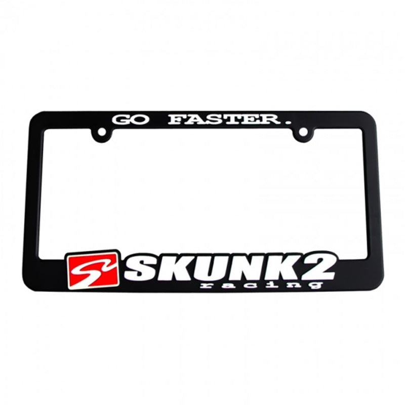 Skunk2 Racing Go Faster License Plate Frame – Black with Red and White Logo