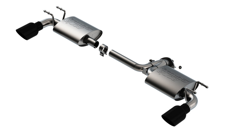 Borla 11970BC Axle-Back Exhaust System for Mazda 3 Hatchback 2019-2024 with Black Chrome Tips