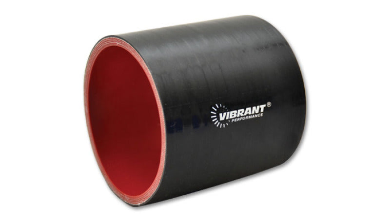 Vibrant 4 Ply Reinforced Silicone Straight Hose Coupling - 1.75in ID x 3in Length, Black