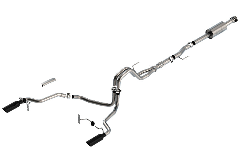 Borla F-150 2021 5.0L Cat-Back Exhaust System with Black Chrome Tips - ATAK Sound