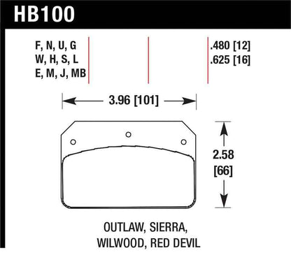 Hawk Wilwood Dynalite Caliper HPS Street Brake Pads
