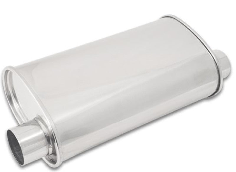 Vibrant StreetPower Oval Muffler 5x9x15 inches with 2.5-inch Inlet/Outlet – Stainless Steel Performance Exhaust