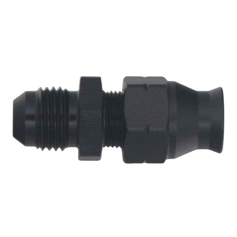 DeatschWerks 6AN Male Flare to 5/16in Hardline Compression Adapter - Anodized Matte Black