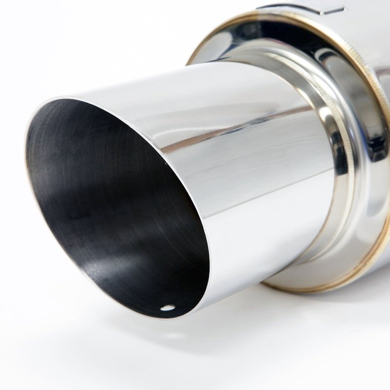 BLOX Racing 60.5mm Street Muffler with Angled Tip for Enhanced Performance