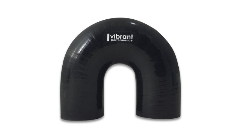 Vibrant 4 Ply Reinforced Silicone Elbow Connector - 2 Inch ID x 5.50 Inch Leg 180 Degree Black
