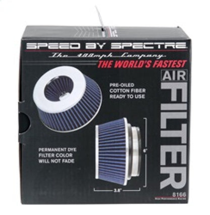 Spectre Adjustable Conical Air Filter 2-1/2 Inch Tall – Blue for 3, 3.1/2, and 4 Inch Diameter Tubes